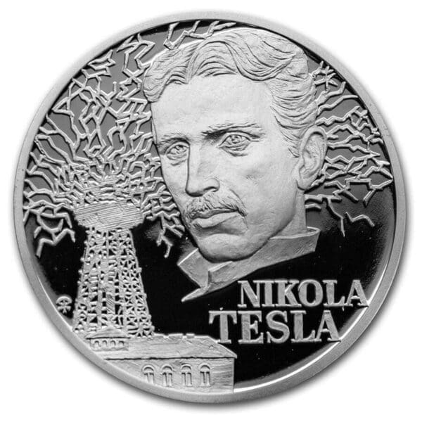 2020 $1 19th Century Geniuses Nikola Tesla 1oz Silver Coin