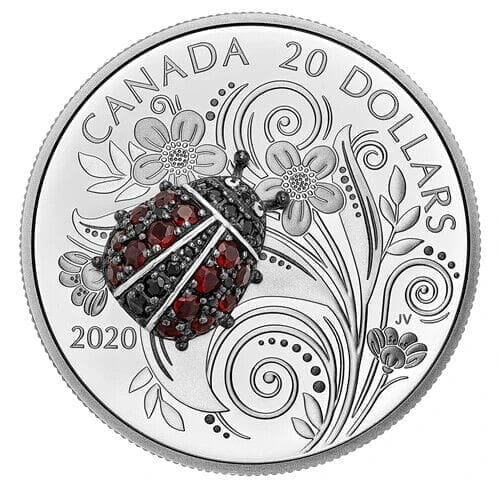 2020 Bejeweled Bugs Ladybug 1oz Silver Coin