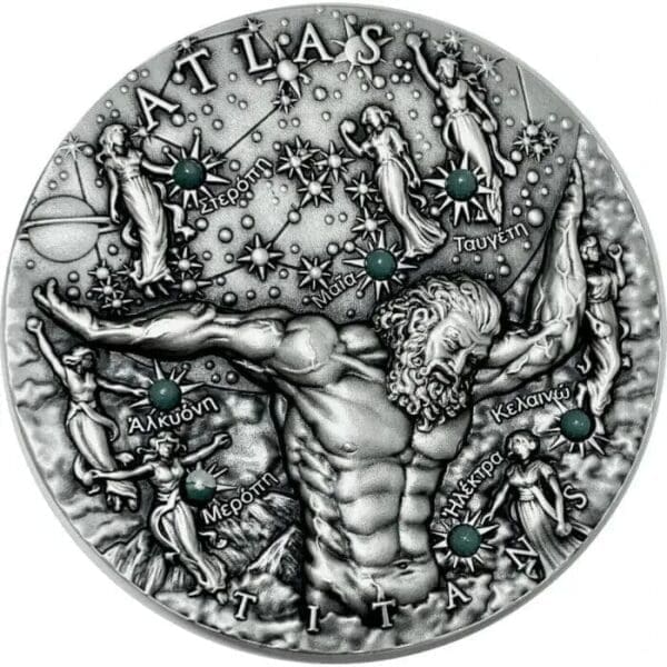 2020 $2 Atlas Greek Titans 2oz Silver Coin