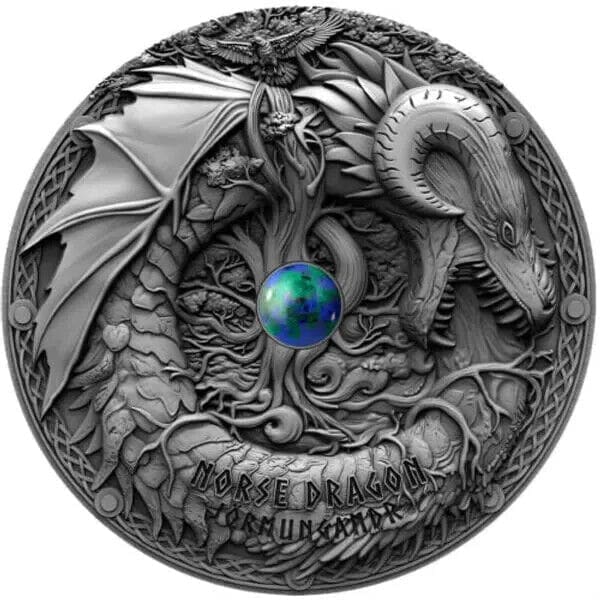 2019 $2 Norse Dragon 2oz Silver Coin
