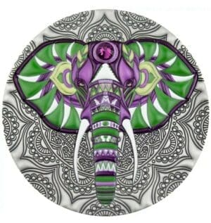 2019 $5 Elephant Mandala Collection 2oz Silver Coin