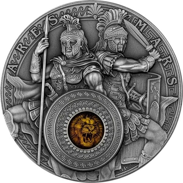 2021 $5 Ares And Mars Ancient Gods 2oz Silver Coin