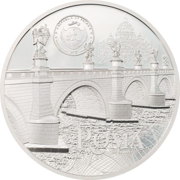 2022 $20 Tiffany Art Metropolis - Roma 3oz Silver Proof Coin - Image 2