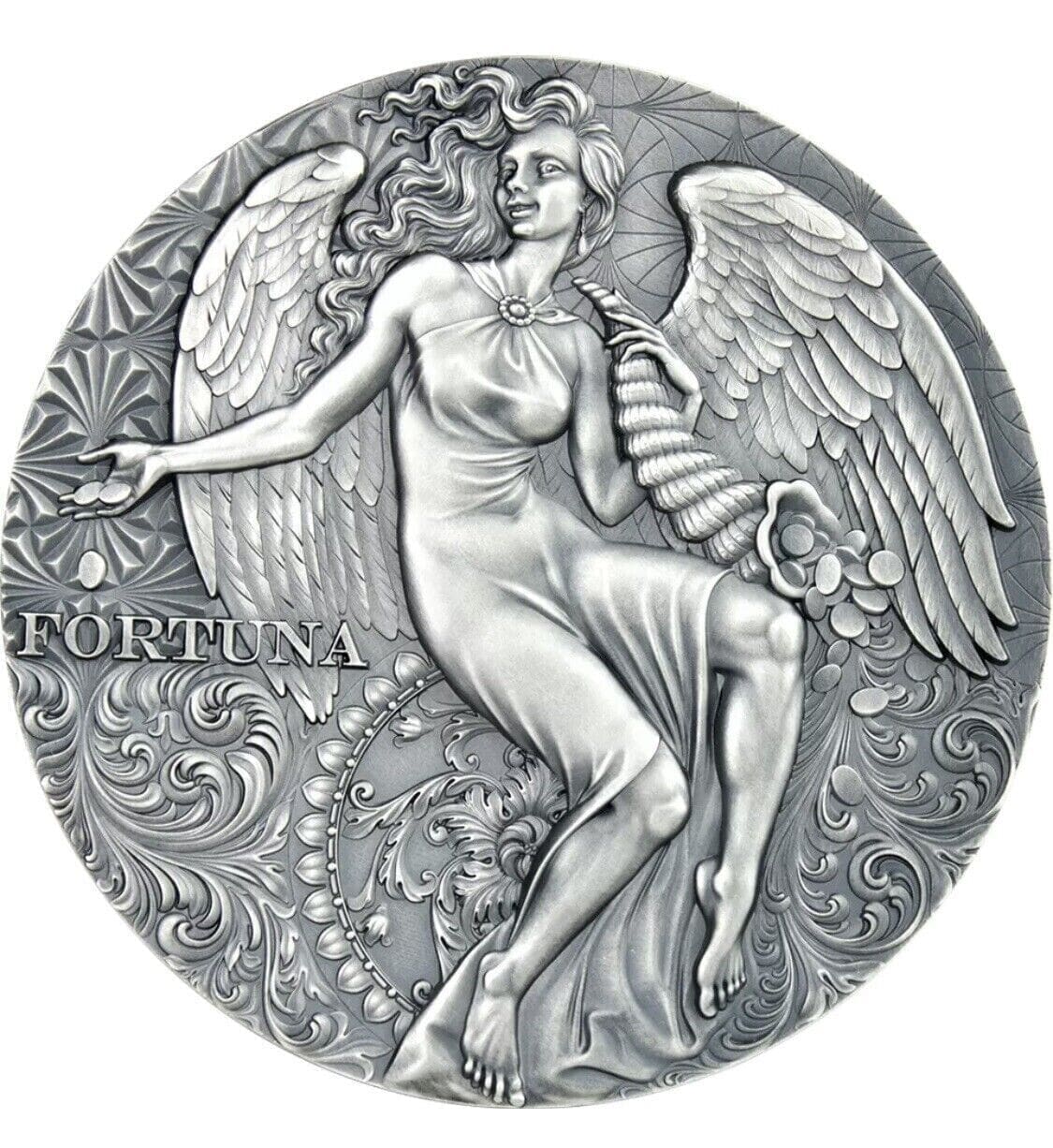 2021 Fortuna Celestial Beauty 2oz Silver Antiqued Coin