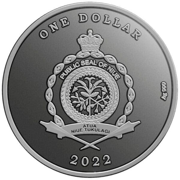 2022 $1 God Cow Ladybug Luck 1oz Silver Coin - Image 2