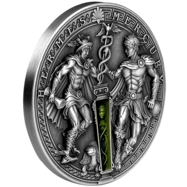 2022 $5 Hermes & Mercury Ancient Gods 2oz Silver Coin - Image 2