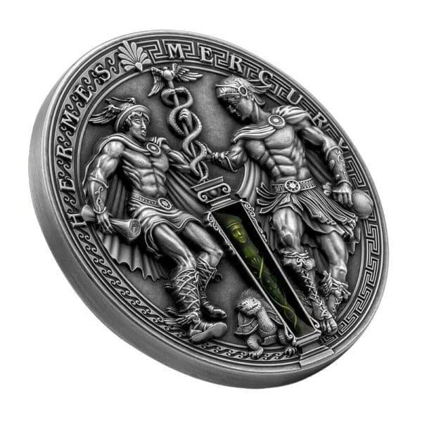 2022 $5 Hermes & Mercury Ancient Gods 2oz Silver Coin - Image 3