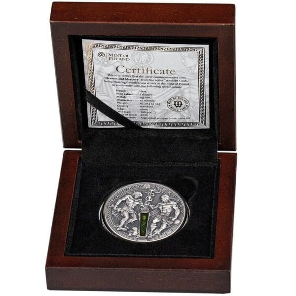 2022 $5 Hermes & Mercury Ancient Gods 2oz Silver Coin - Image 5