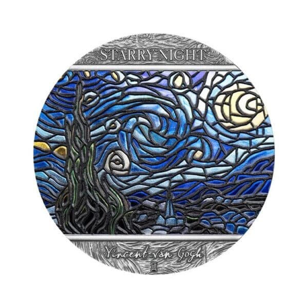 2022 10 Cedis Vincent Van Gogh Starry Night 2oz Silver Coin