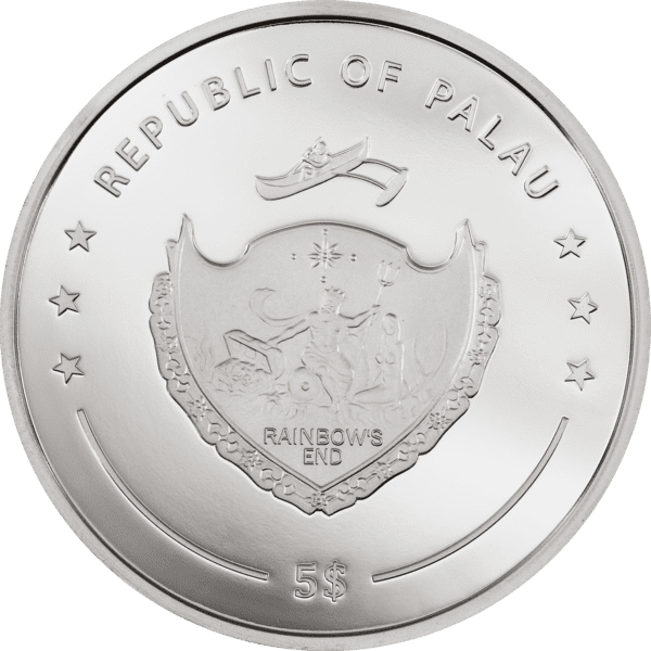 2022 $5 Coloreyezed Ocean Blue 1oz Silver Coin - Image 2