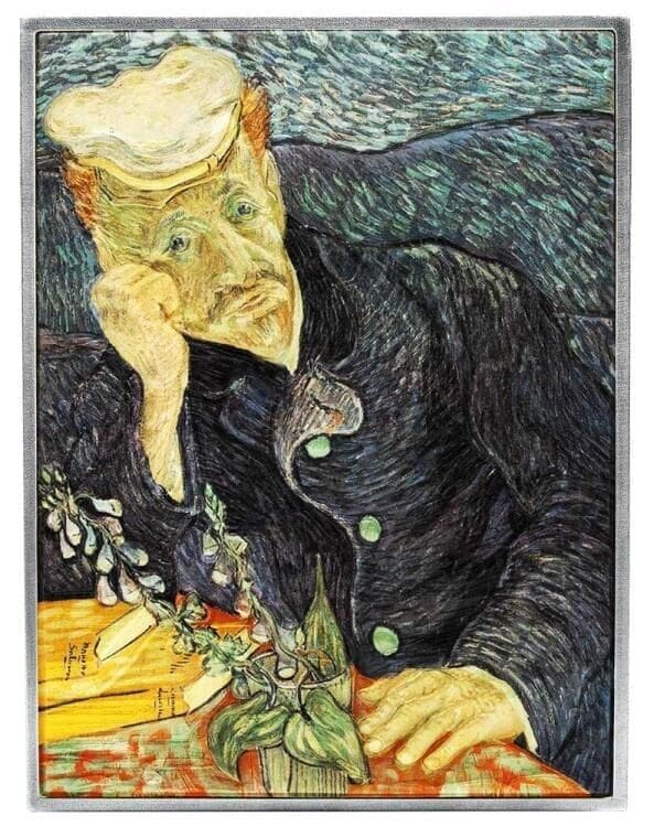 2021 Portrait Of Dr Gachet Vincent Van Gogh 2oz Silver 33.5oz Copper Bimetal Coin