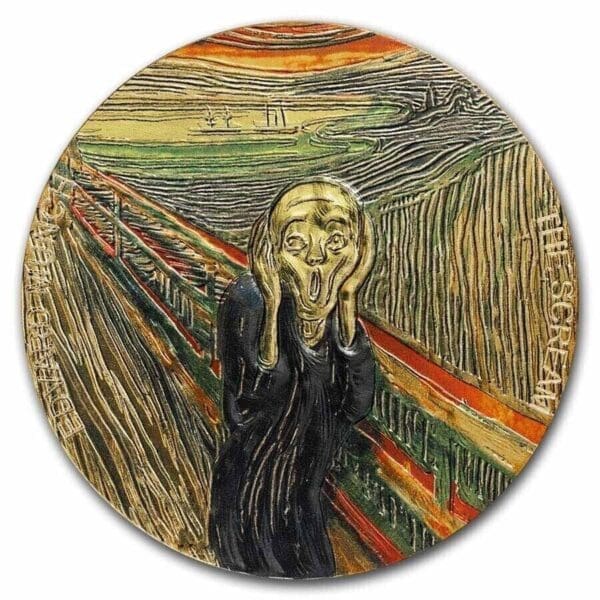 2022 ₵10 Scream Edvard Munch 2oz Silver Coin