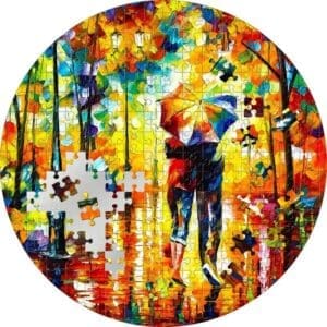 2022 $20 Couple Under One Umbrella Micropuzzle Treasures 3oz Silver Coin