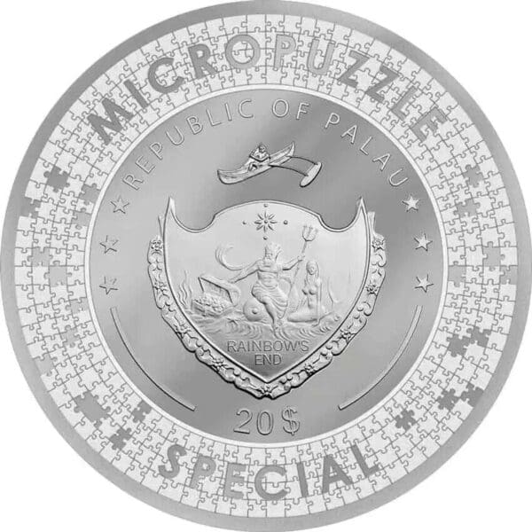 2023 $20 Creation Of Adam Micropuzzle Treasures 5oz Silver Coin - Image 2