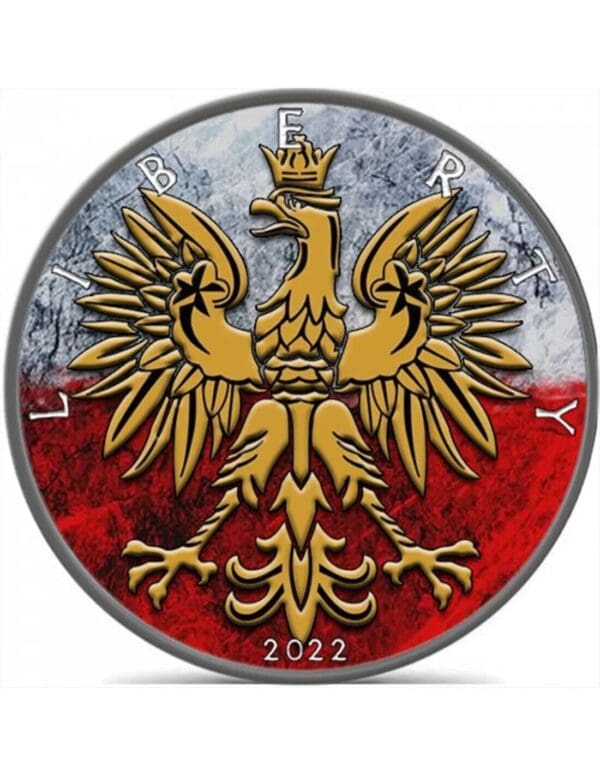 2022 $1 Polish Eagle Emblem of Poland Liberty 1oz Silver Coin