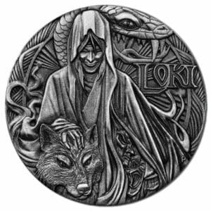 2016 $2 Loki Norse Gods 2oz Silver Antiqued Coin