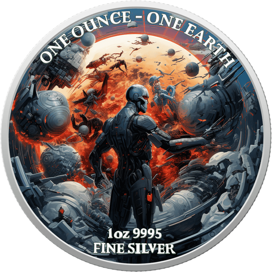 2022 $1 Earth Artificial Intelligence Apocalypse 1oz Silver Coin