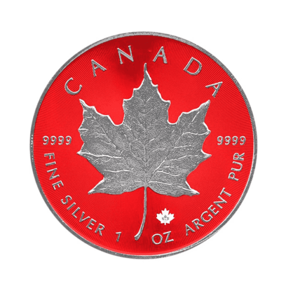 2022 $5 Maple Leaf Space Red 1oz Silver Coin