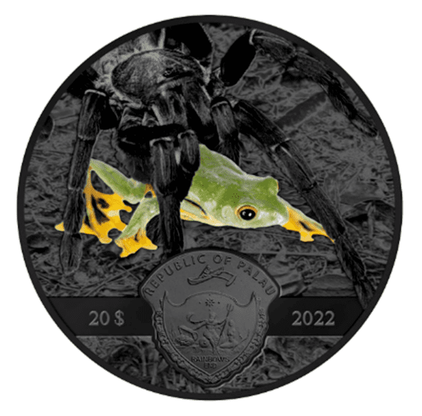 2023 $20 Dark Nature Thai Black Tarantula Ultra High Relief 3oz Silver Coin - Image 2