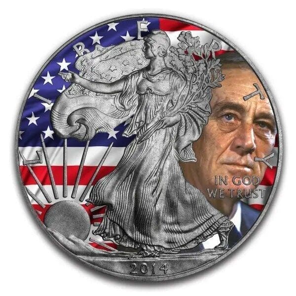 2014 $1 American Eagle USSR vs USA WWII Cold War Silver 1oz Coin