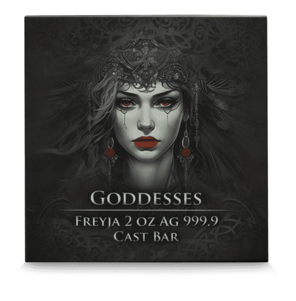 2023 Goddesses Freyja Numbered 2oz Cast Silver Bar - Image 3