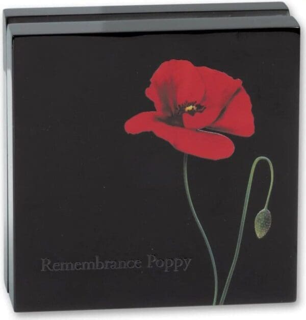 2017 $5 Remembrance Poppy Colour 1oz Silver Proof-Like Coin - Image 3