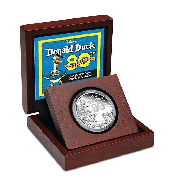 2014 $2 80th Anniversary of Donald Duck 1oz Silver Proof Coin