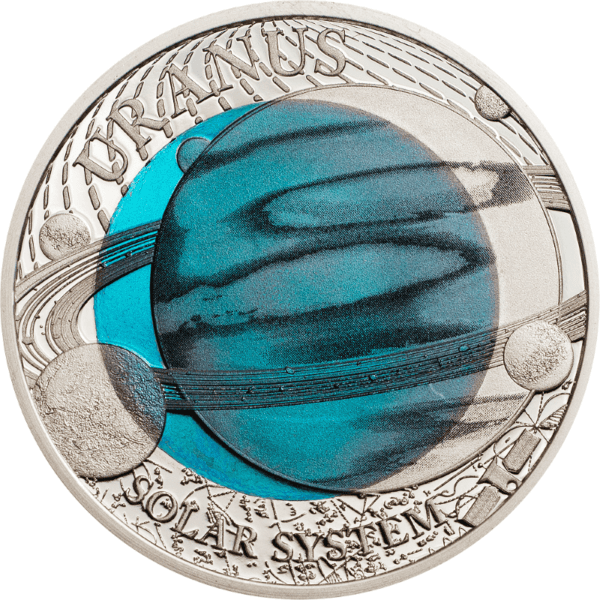 2018 $2 Uranus Niobium Solar System Silver Coin