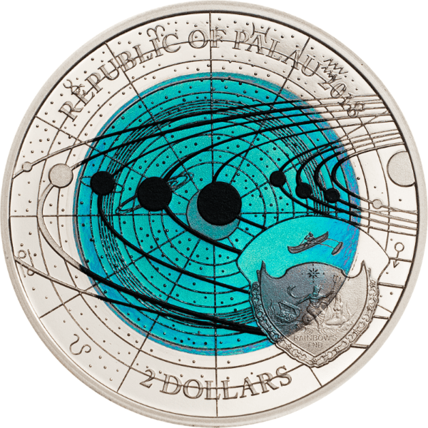 2018 $2 Uranus Niobium Solar System Silver Coin - Image 2