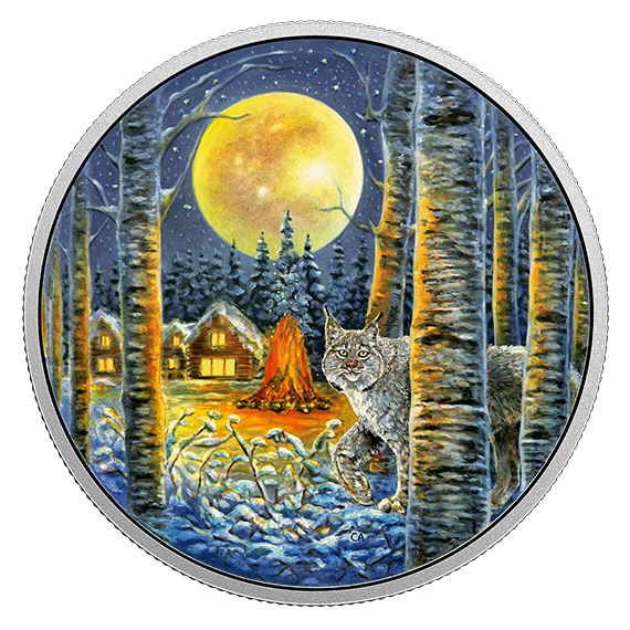 2017 $30 Animals in The Moonlight Lynx Glow In Dark 2oz Silver Coin