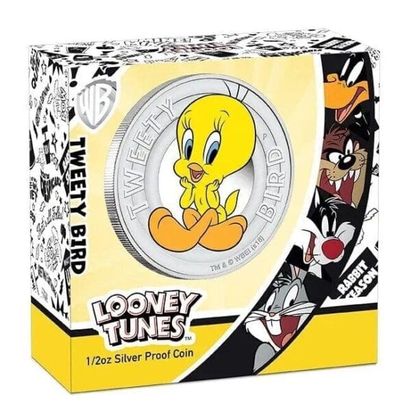 2018 50c Looney Tunes - Tweety Bird 1/2oz Silver Proof Coin - Image 4