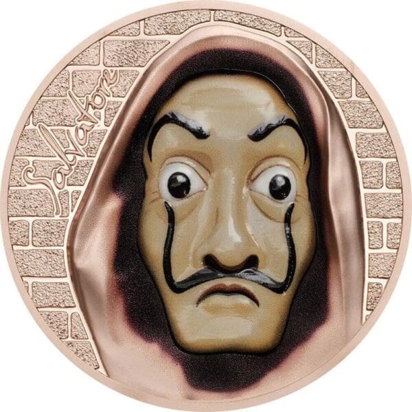 2018 $5 Salvatore Dali Money Heist Revolutionary Masks 1oz Silver Coin