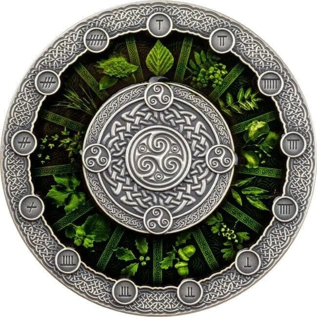 2020 $2 Celtic Calendar 2oz Silver Antiqued Coin