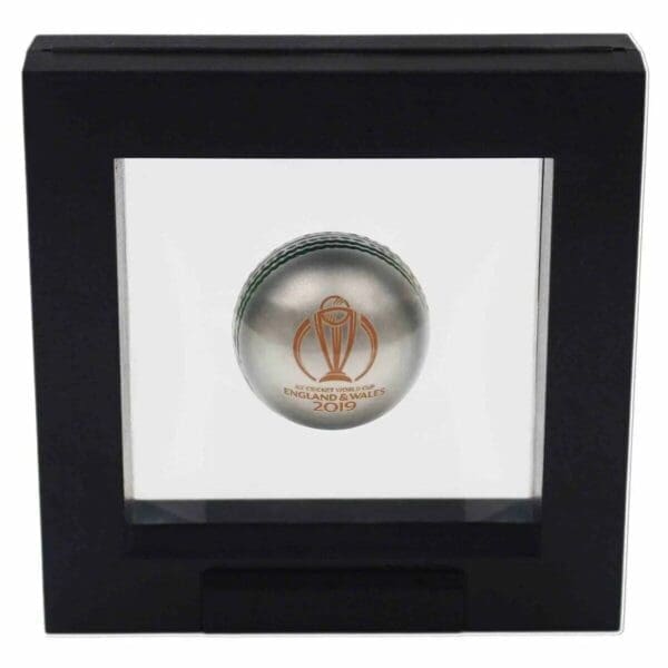 2019 $5 ICC Cricket World Cup Cricket Ball-Shaped 1oz Silver Coin - Image 3