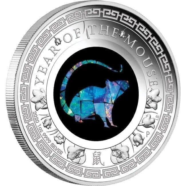 2020 $1 Australian Opal Lunar Series Mouse 1oz Silver Proof Coin