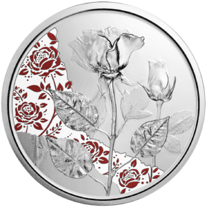 2021 €10 The Language of Flowers Rose Coloured 1/2oz Silver Coin