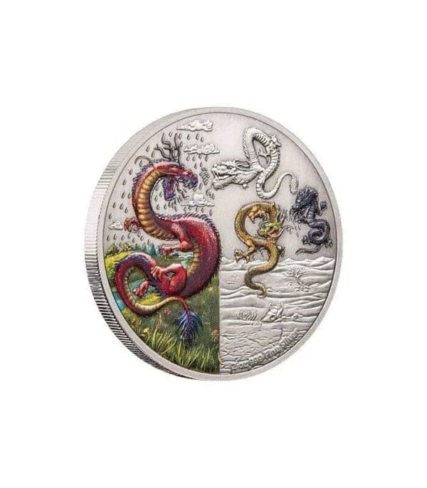 2019 $5 Mythical Dragons The Four Dragons 2oz Silver Coin