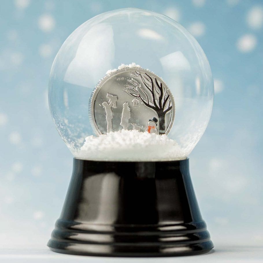 2019 $1 Winter Wonderland Globe Silver Coin