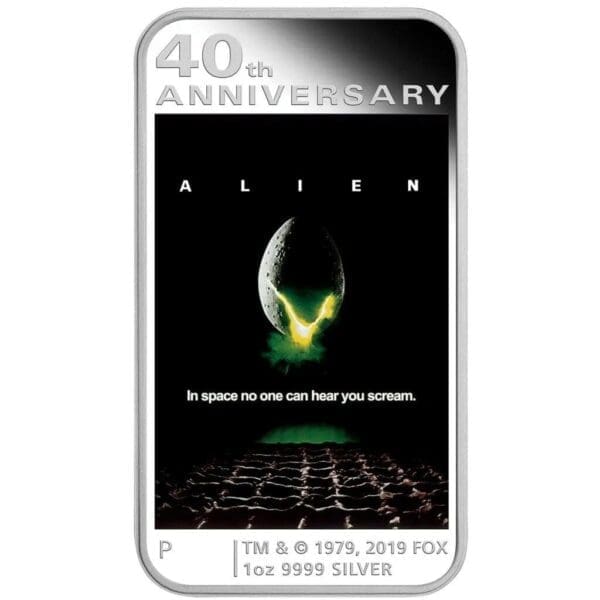 2019 $1 Alien 40th Anniversary 1oz Silver Proof Coin - Image 2