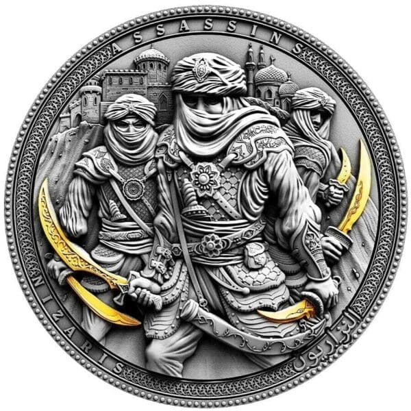 2019 $5 The Nizaris Assassins Gilded 2oz Silver Coin