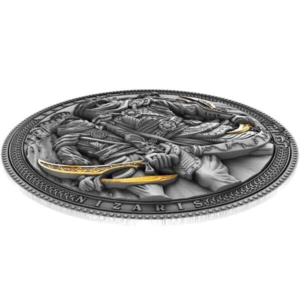 2019 $5 The Nizaris Assassins Gilded 2oz Silver Coin - Image 2