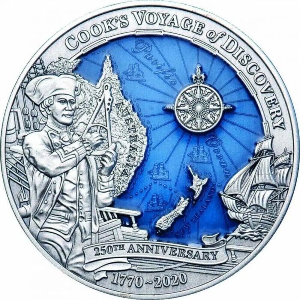 2020 $10 James Cook Discovery 250th Anniversary 3oz Silver Coin