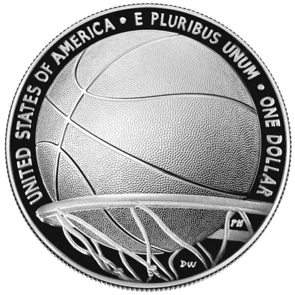 2020 $1 USA Basketball Hall Of Fame Concave Silver Proof Coin