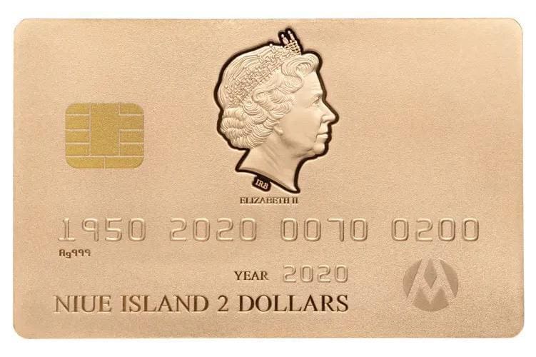 2020 $2 Credit Card 70th Anniversary Gold Edition 1.5oz Silver Coin