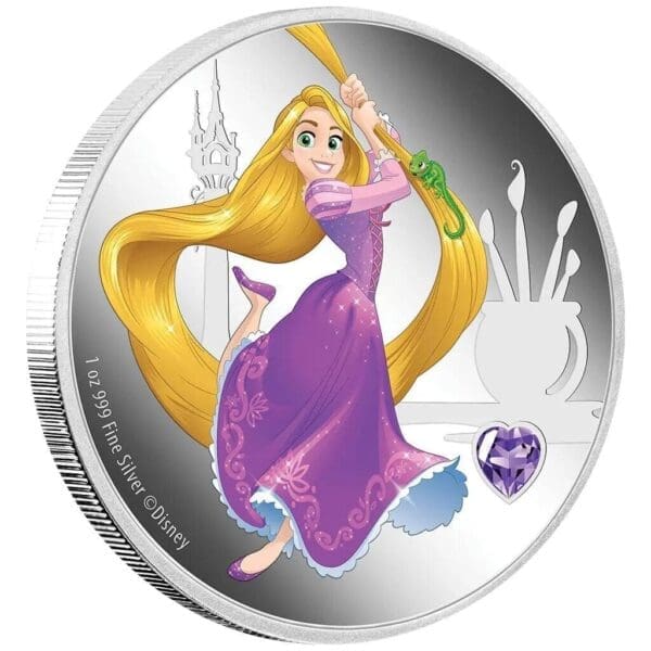 2020 $2 Disney Princess Gemstone Rapunzel 1oz Silver Coin