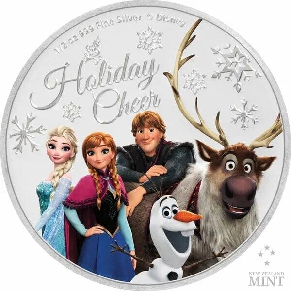 2019 $1 Disney Frozen Seasons Greetings Proof 1/2oz Silver Coin
