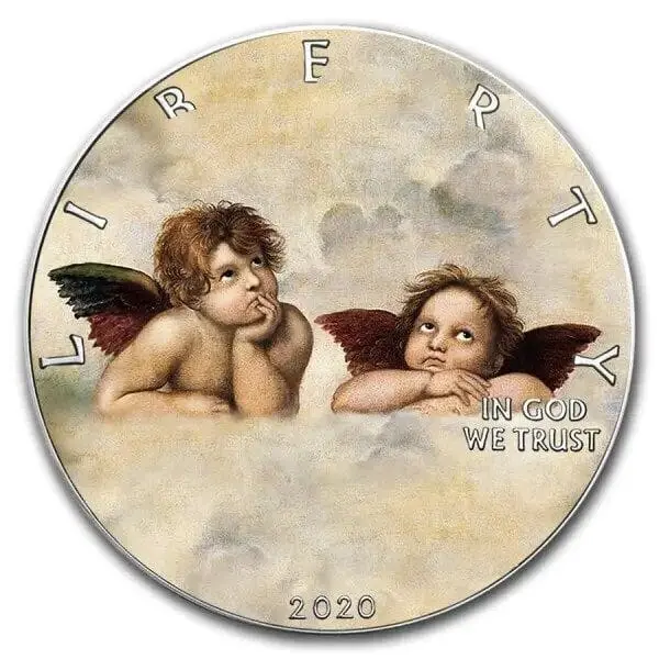 2020 $1 The Sistine Cherubs Angels Raphael 1oz Silver Coin