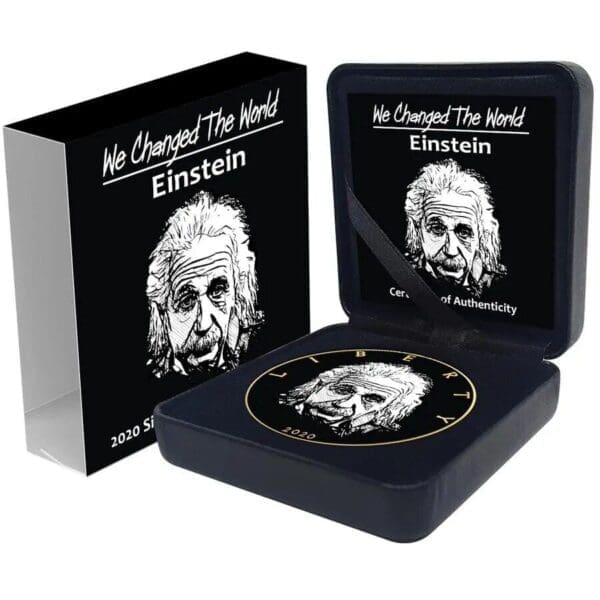 2020 $1 Einstein We Changed The World 1oz American Eagle Silver Coin - Image 3