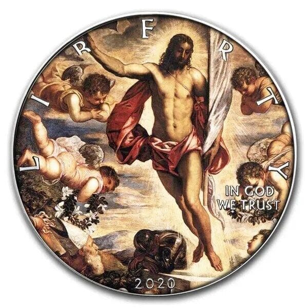 2020 $1 American Eagle Tintoretto Jesus Painting 1oz Silver Coin