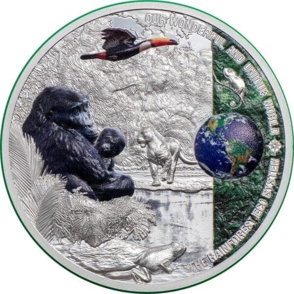 2021 $10 Rainforest Our Earth 2oz Silver Proof Coin